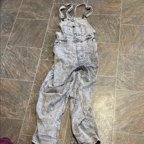Pants - Women's Gray Denim Overalls